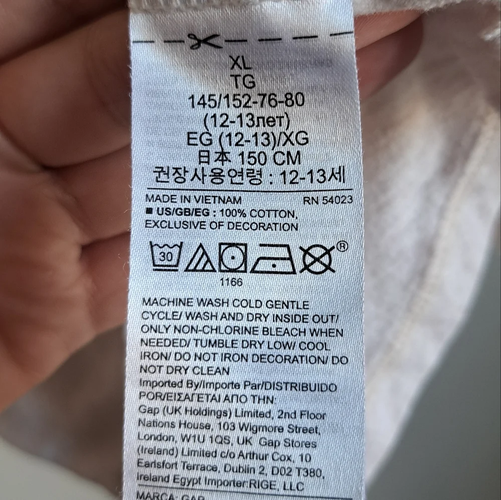 Gap Girls Embroidered Rainbow Tee Size XL